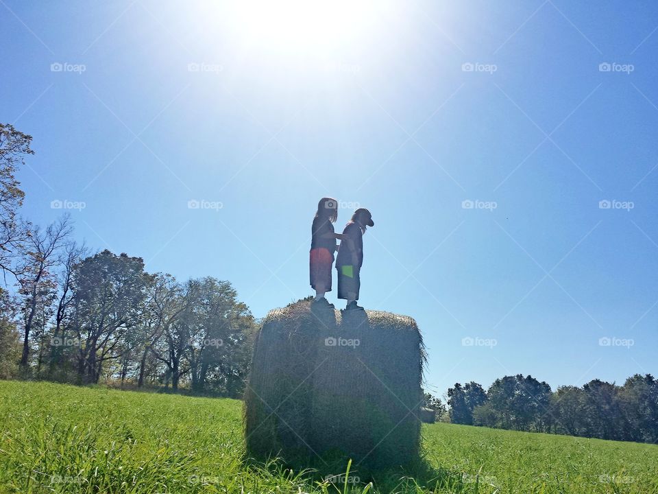 Twins on a Round Bail