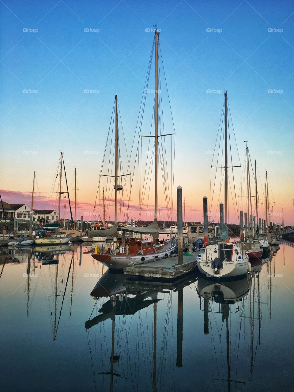 Sunset Reflection at the Hudson Point Marina