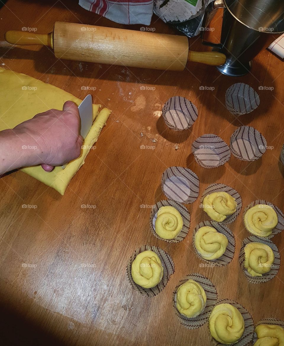 baking saffron buns