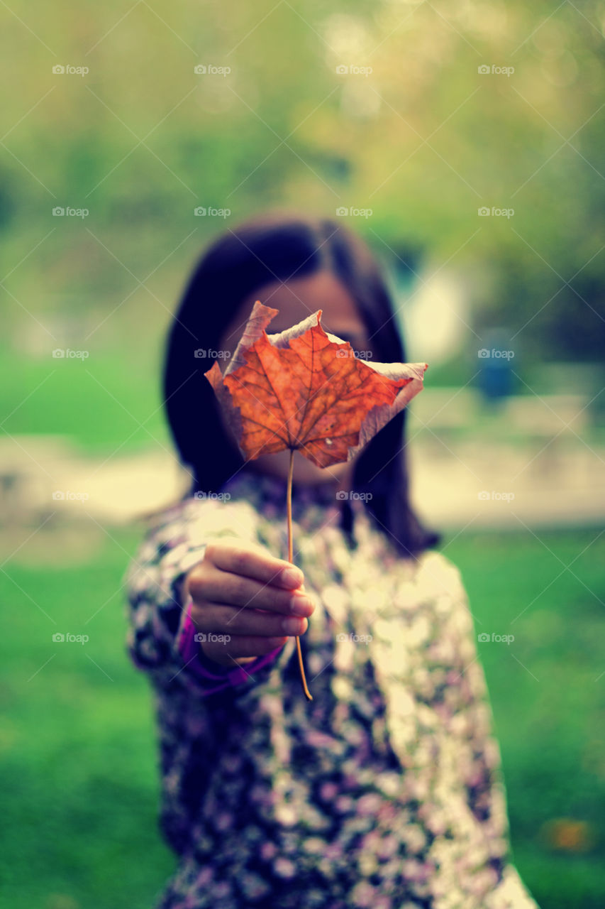 girl child leaf autumn by jmiguel