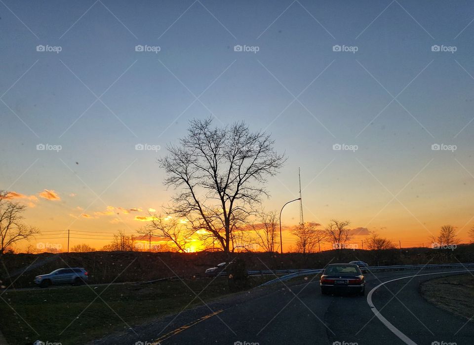 sunset at the exit