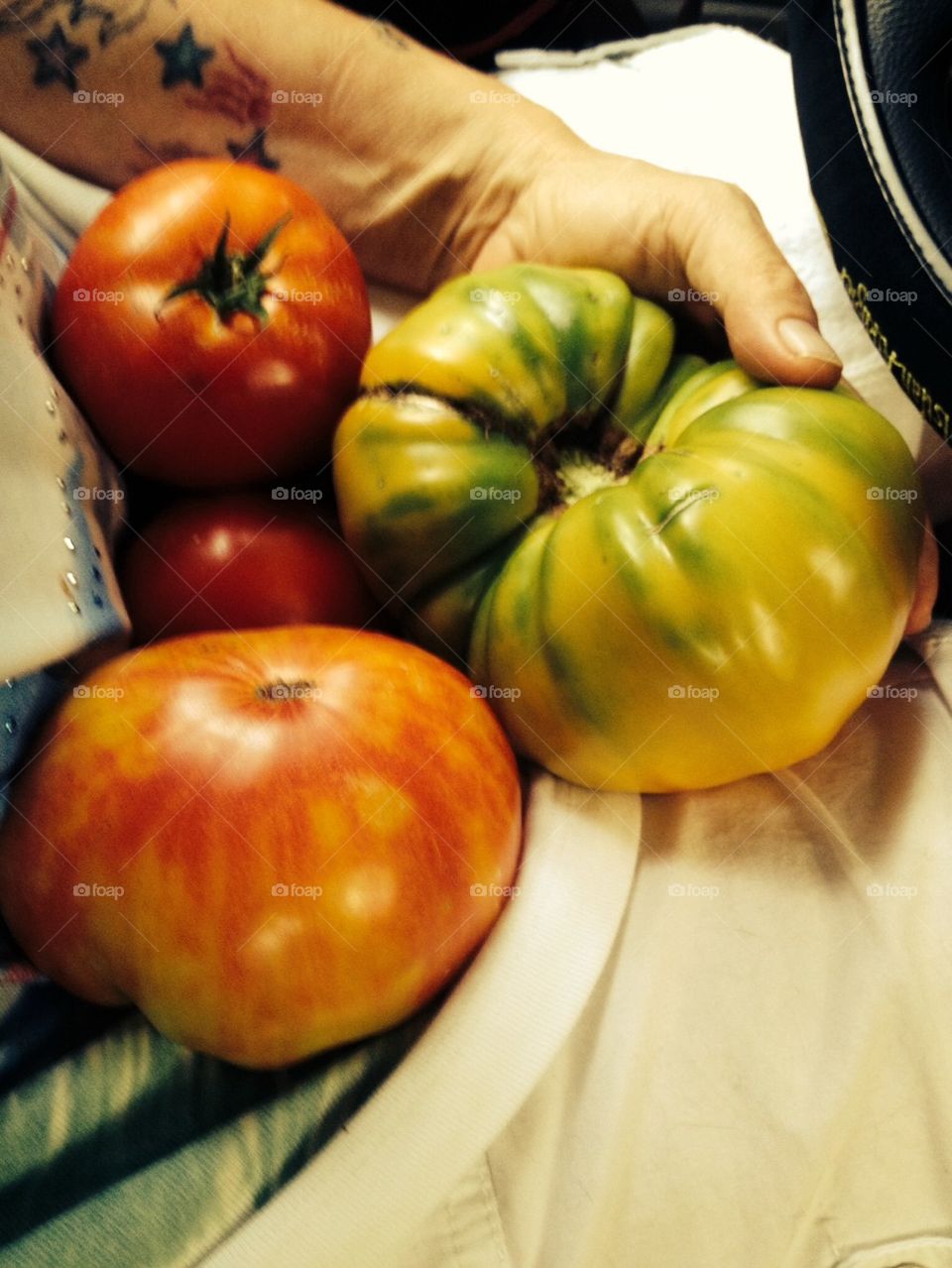 Homegrown heirloom tomatoes