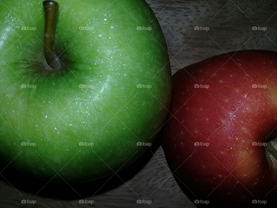 Two apples a day. Health. green and red