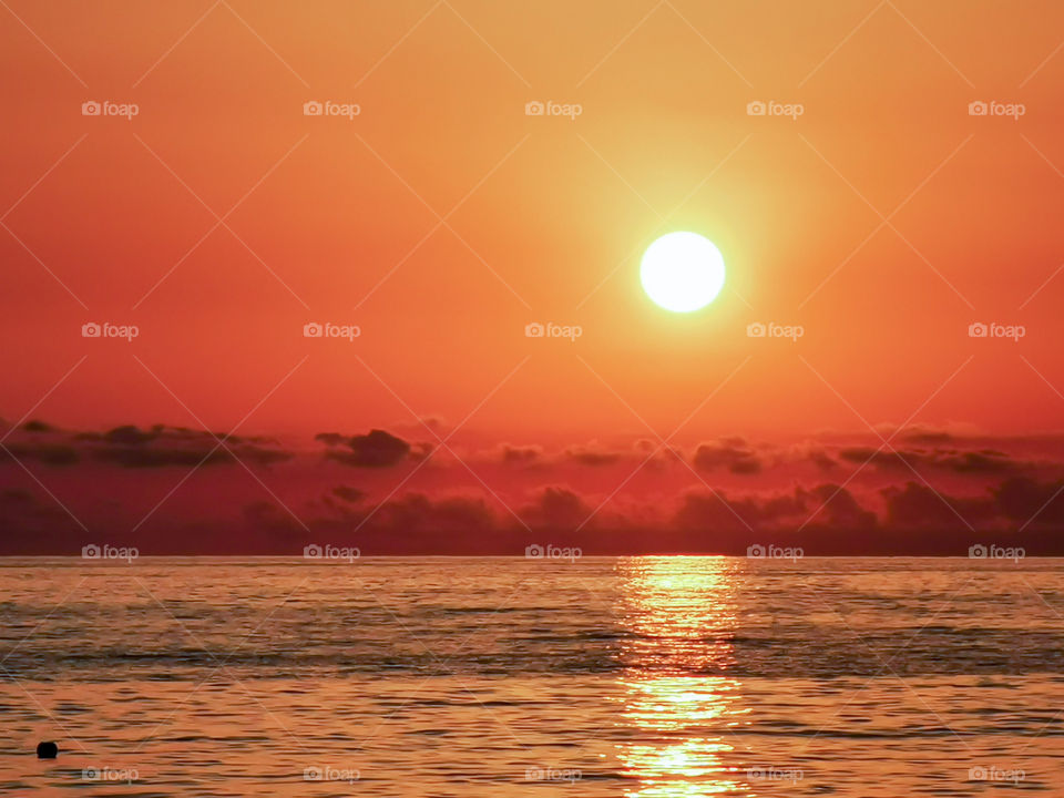 Sunset with clouds in palinuro