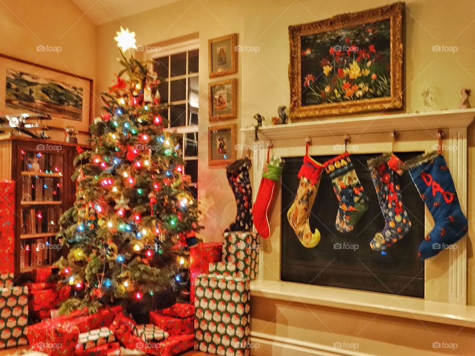 Stockings Hanging By The Christmas Tree
