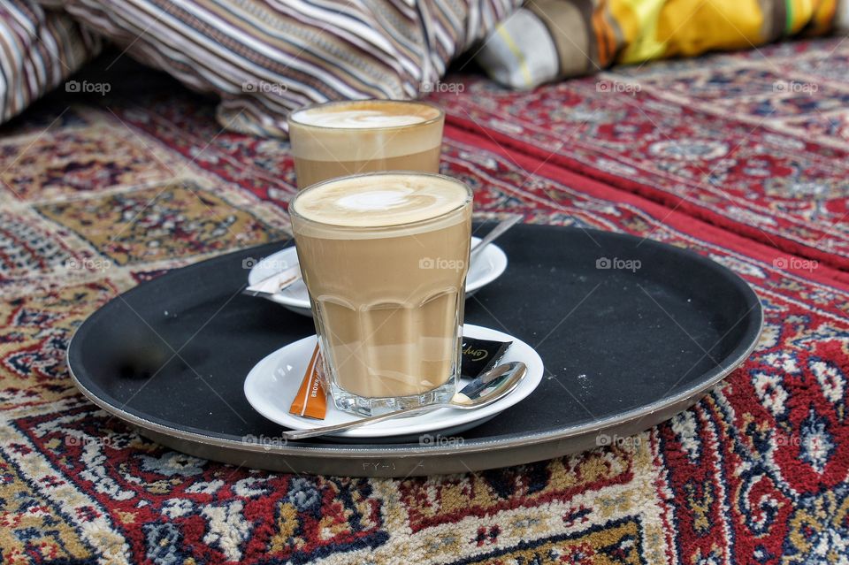 Coffee on a carpet