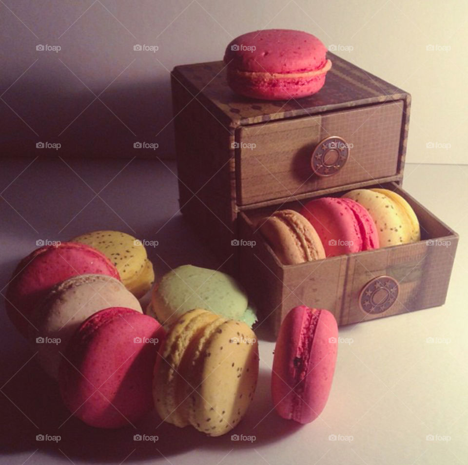 colorful french macarons