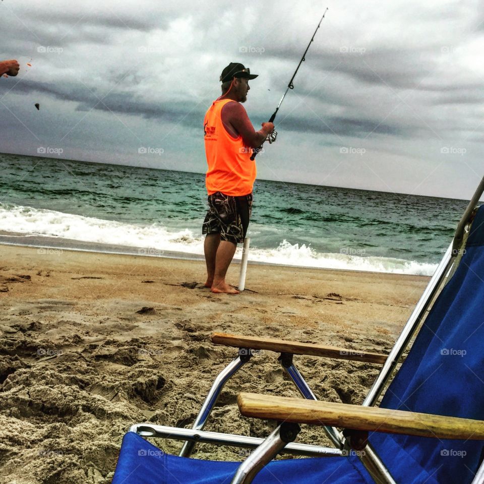 Fishing in nags head while a storm is moving in 