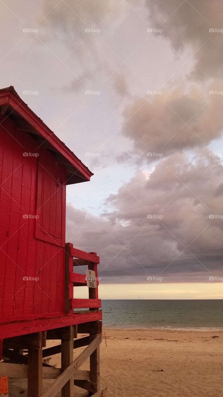 Lifeguard stand at the beach