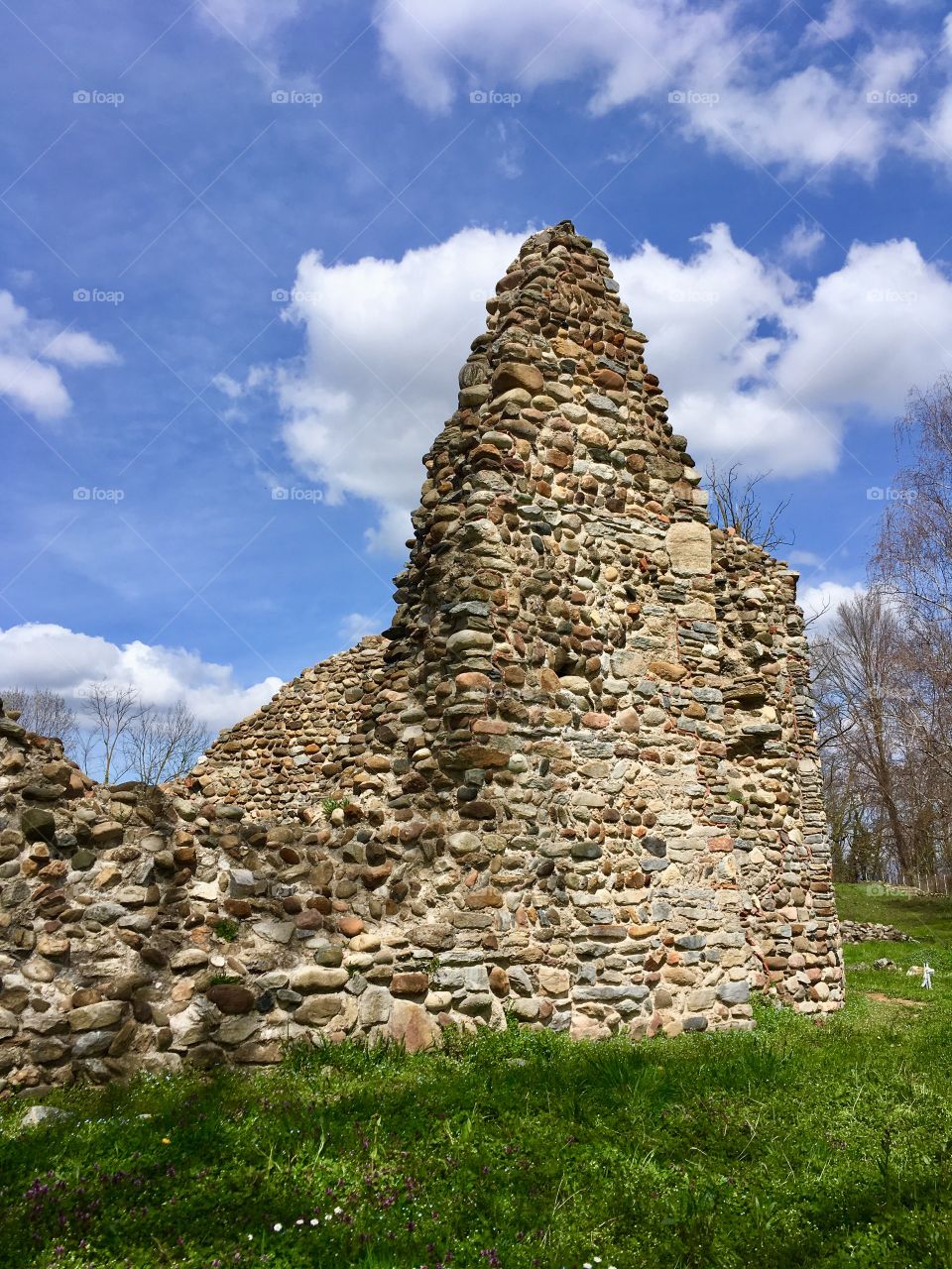 Remains of the ancient church of S. Paolo, eleventh century, archaeological area of Castelseprio, province of Varese