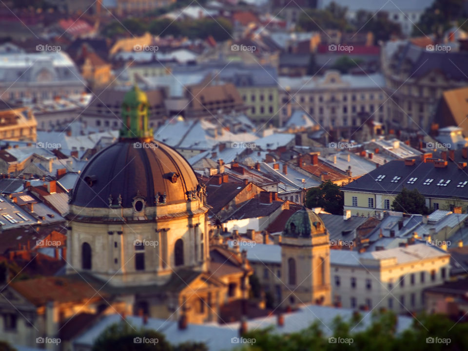 Lviv, Ukraine. Golden hour in Lviv, Ukraine