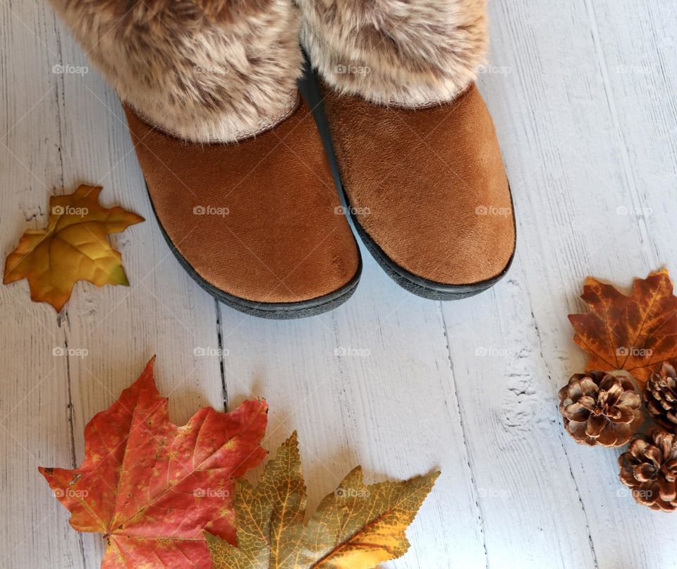 Autumn flat lay still life 