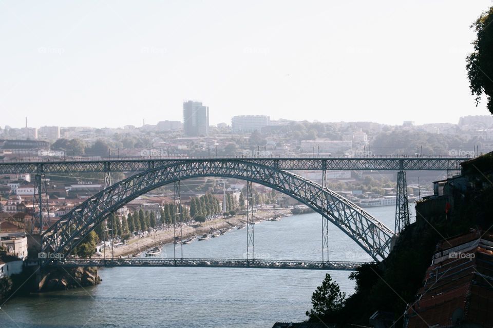 Historical bridge in Porto, Portugal 