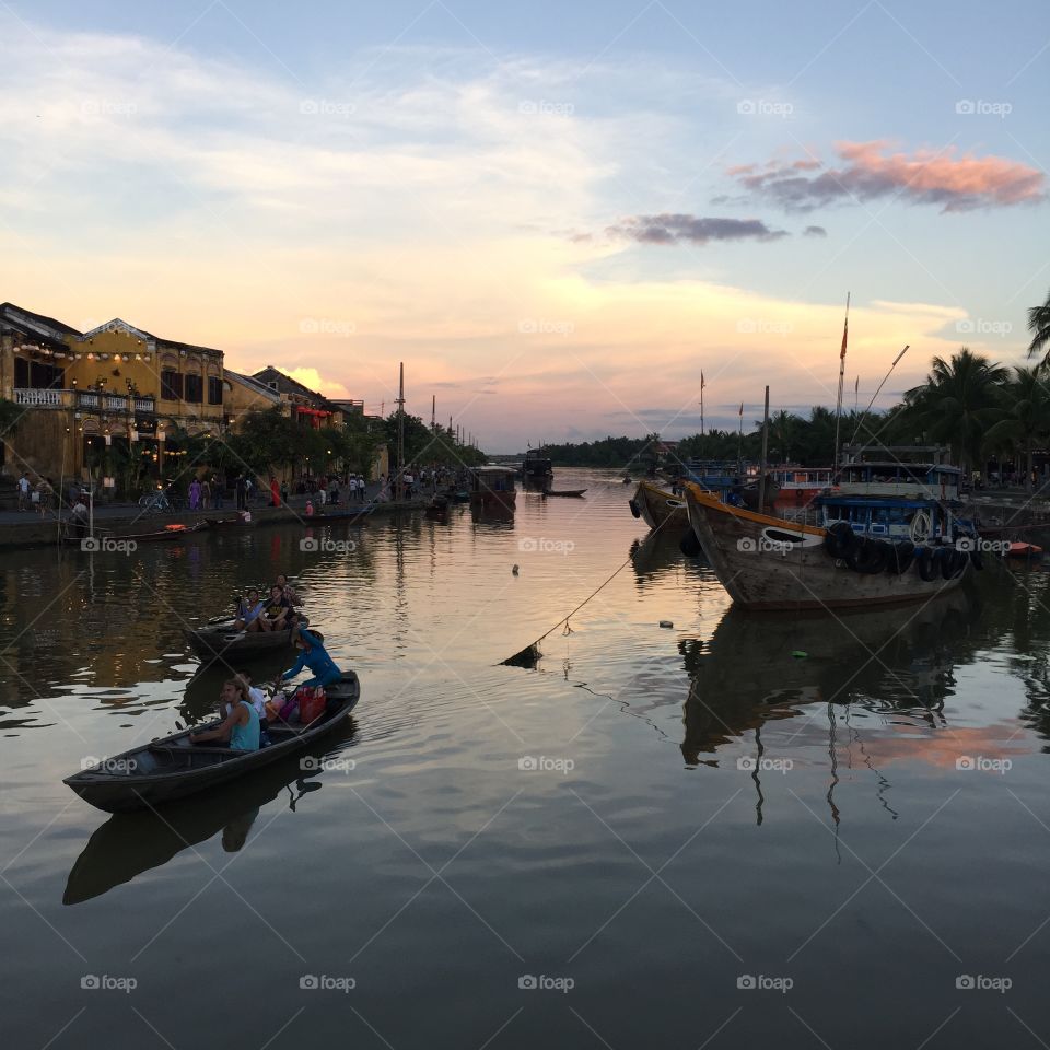 Hoi An Ancient town . A snap from my favourite bridge overlooking the water in  Hoi An Ancient town 