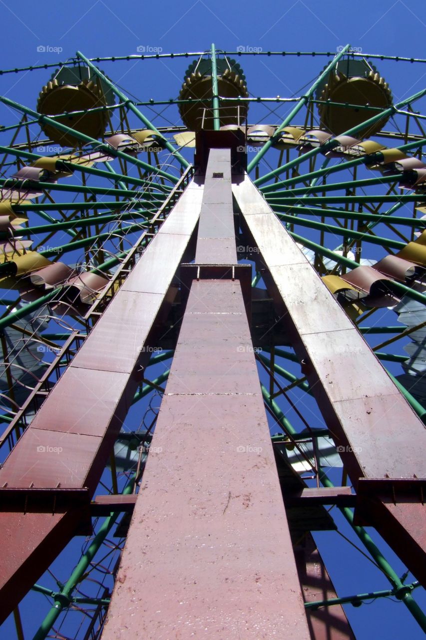High in the sky. Ferris wheel in Ukraine 