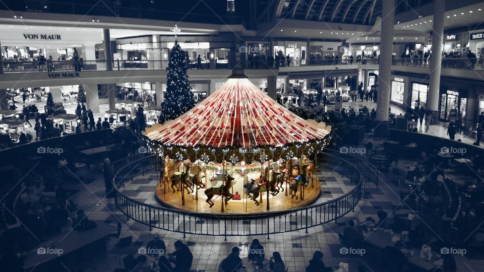 Merry go round. kids riding