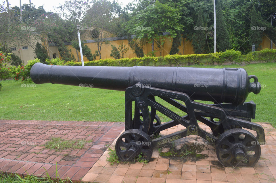 ancient cannon. 1853 made cannon