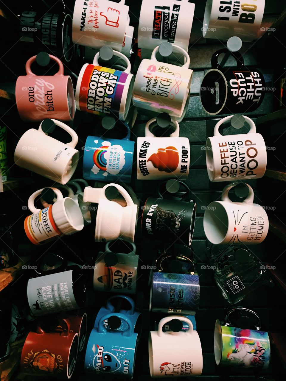 not your typical mugs for early morning coffee. 