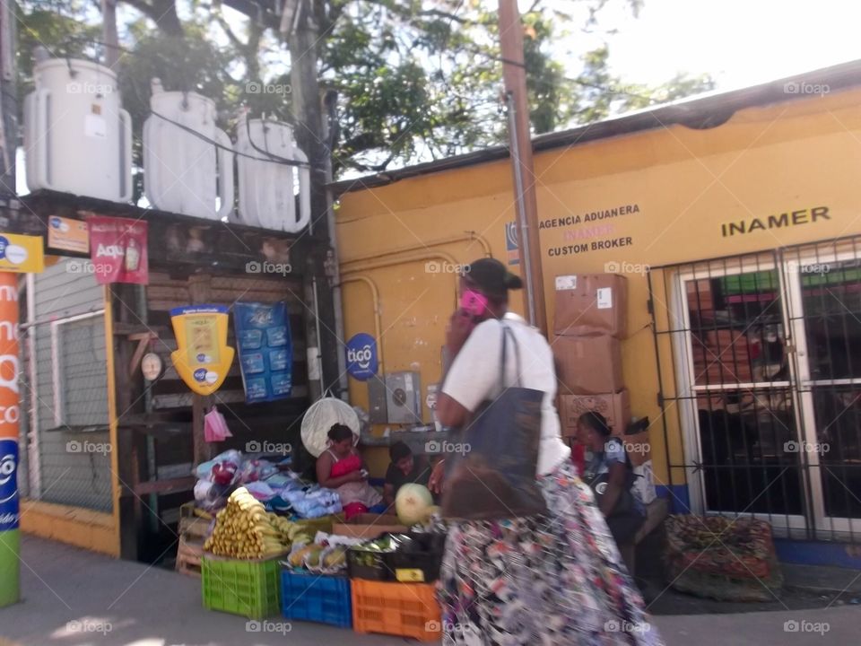 Photo from moving car traveling in Roatan, Honduras