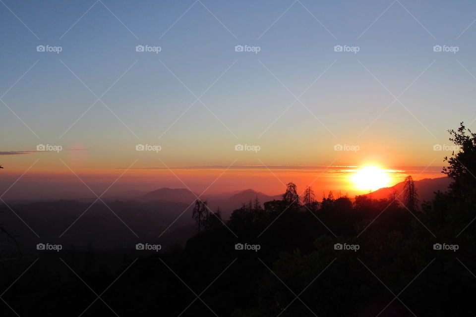 sunset at Sequoia National Forest