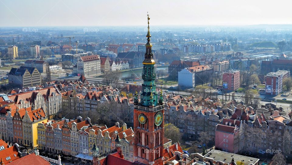 gdansk old city roof tol view