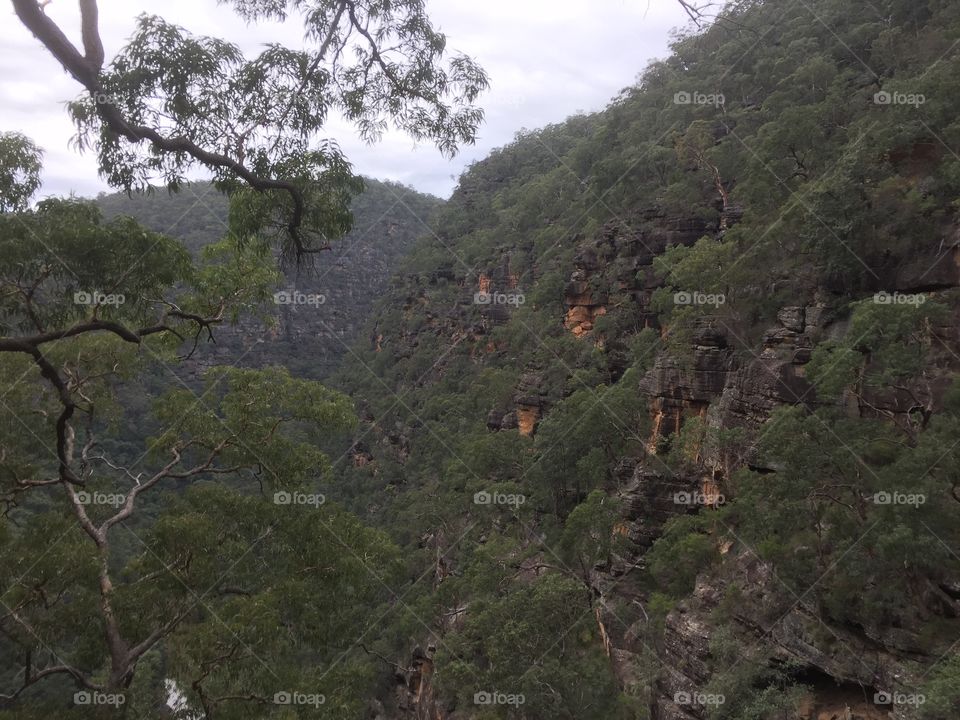 View off edge of cliff