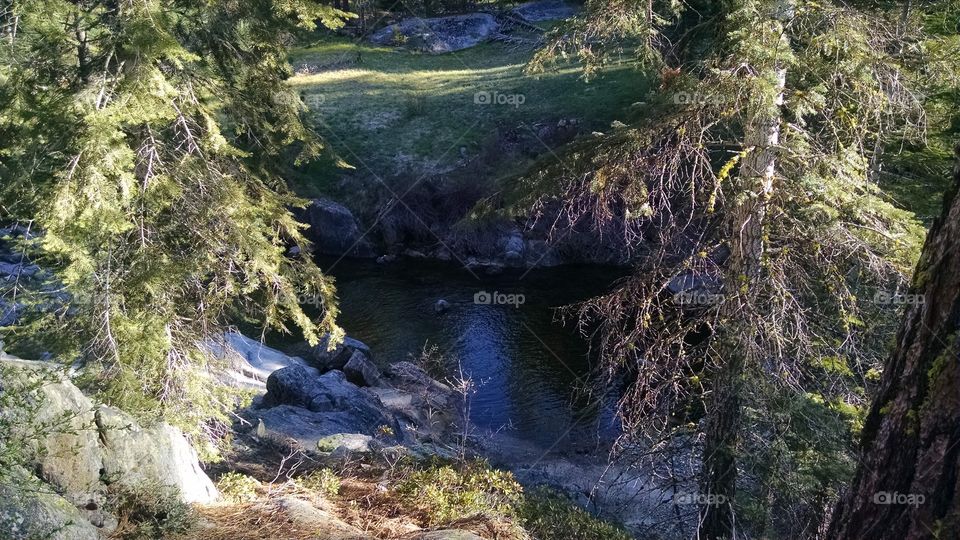 fishing hole. stream in sierras