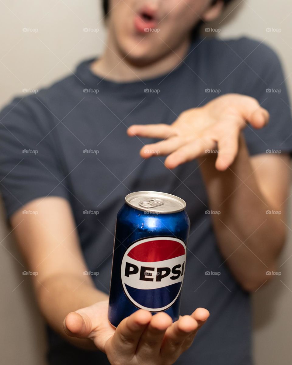 Boy with soft drink