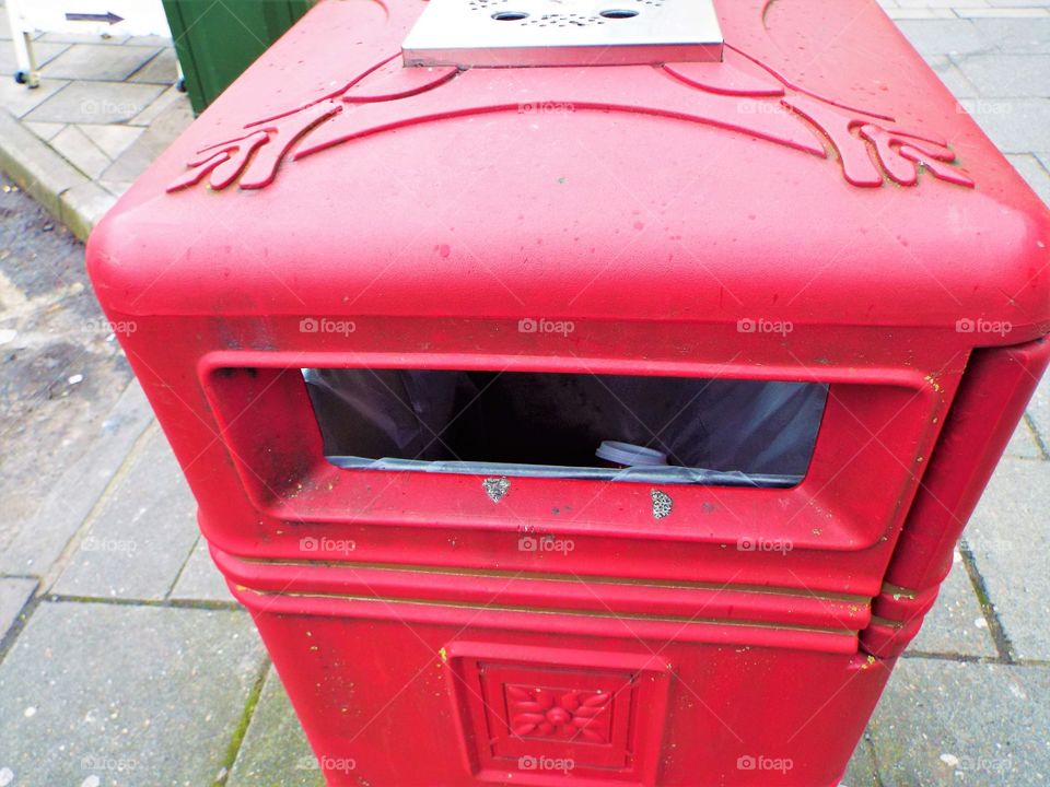 Red Litter Bin