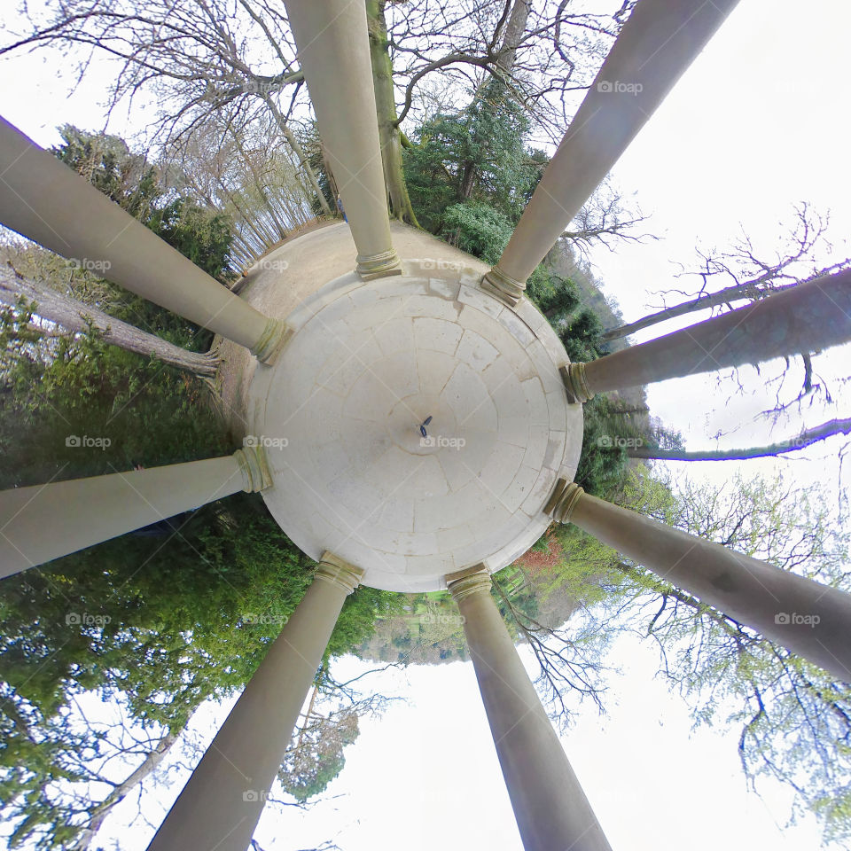 tiny planet  up side down temple  fountains Abby UK