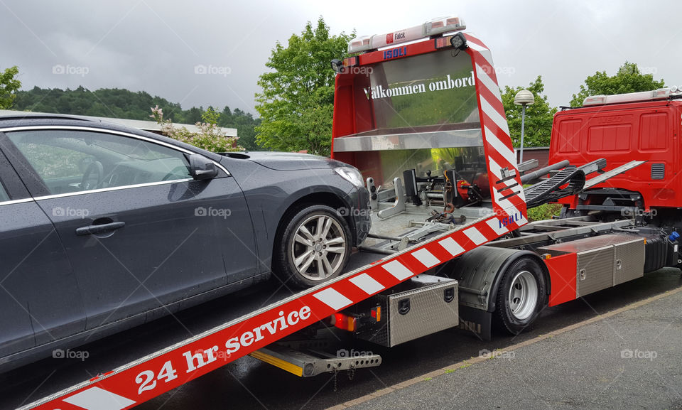 Towing the car - welcome on board - bärgning bil