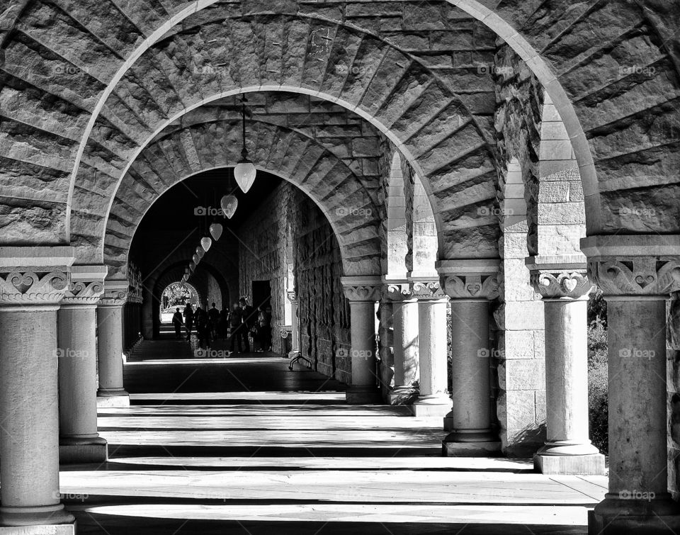 Black And White Architecture. Light And Shadow And Arches