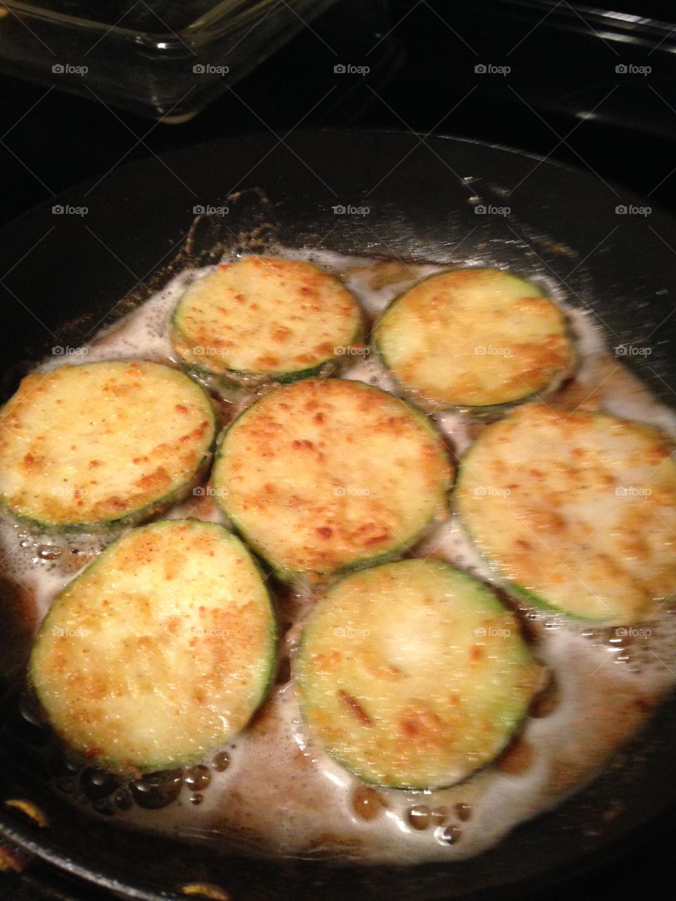 Fresh picked zucchini from the garden. Sizzling on the stove for a perfect side dish to any fall meal.
