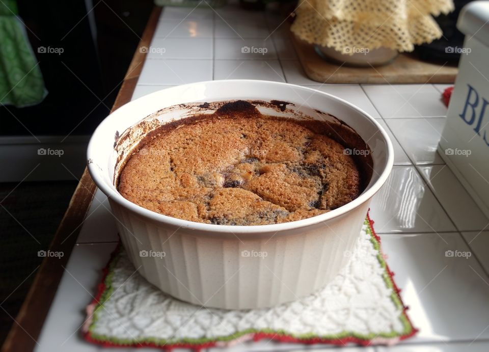 Homemade blueberry cobbler