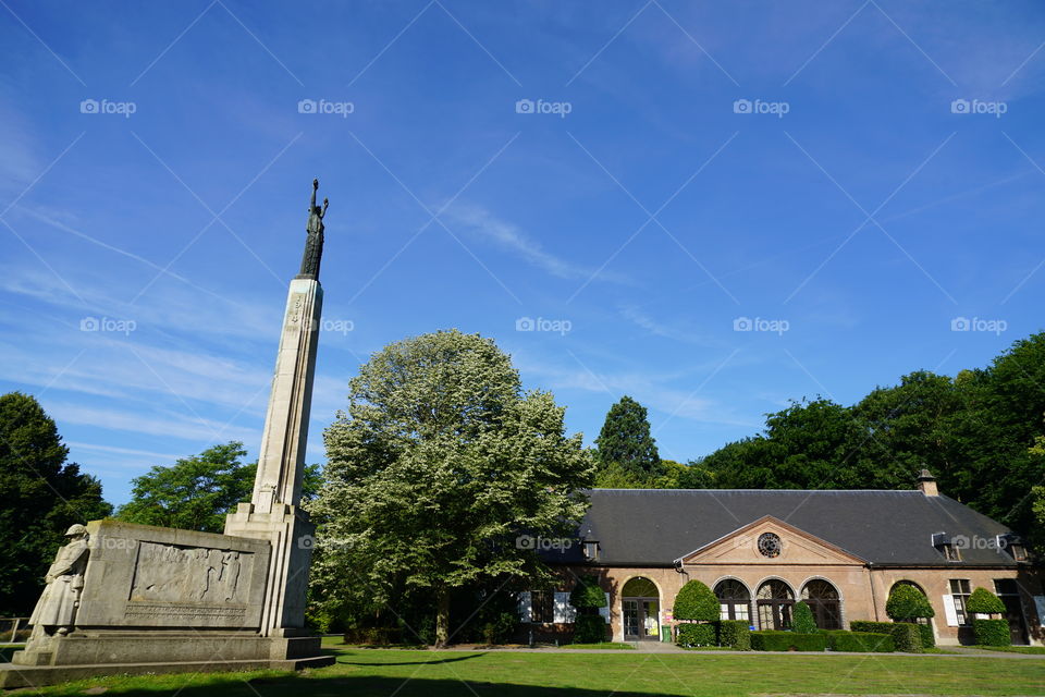 A war memorial in a park in Antwerp