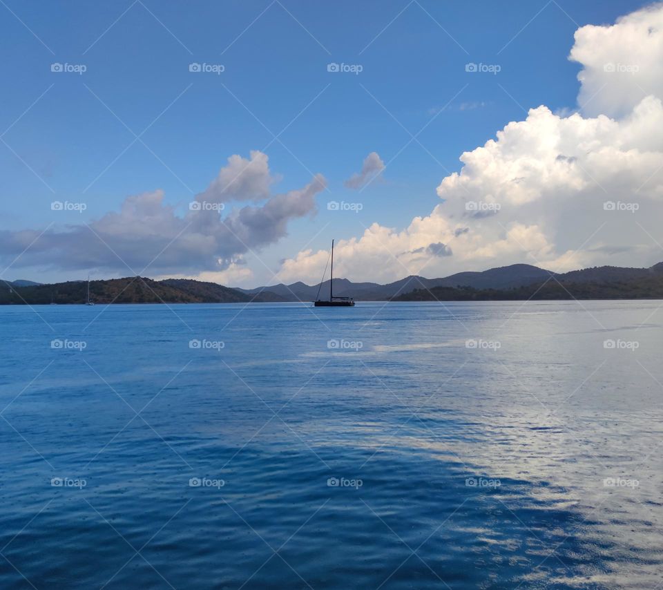 Sea of blue and clouds of white