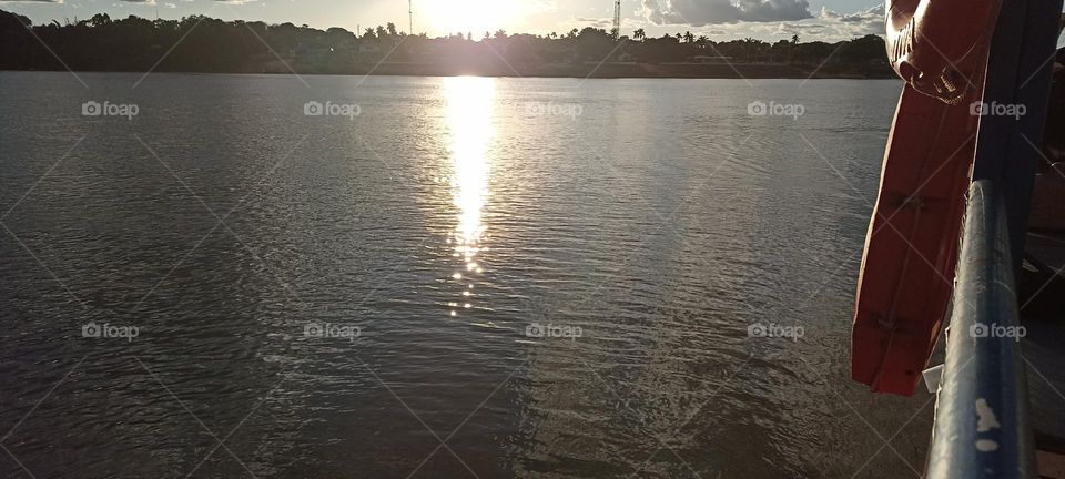 Sunbathing on the raft on the São Francisco River