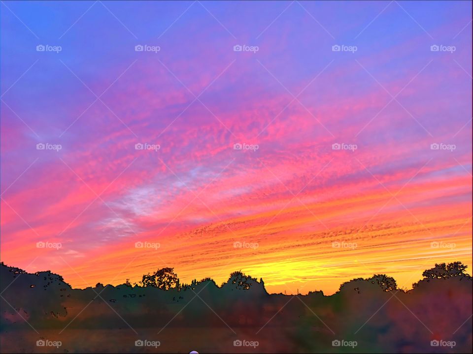 English Sunset. Amazing Colours. An Amazing View