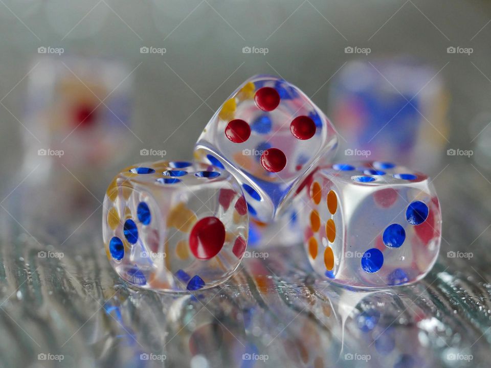 Multi colored dices