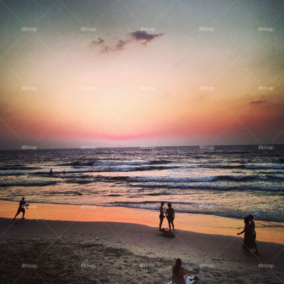 sunset in Tel Aviv Beach, ISRAL.