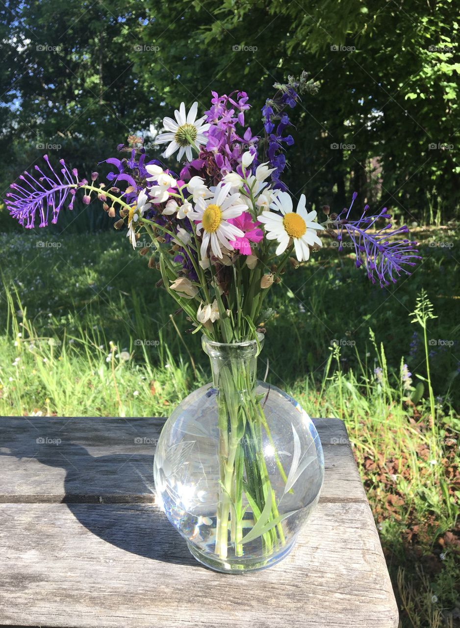 Spring bouquet with wild flowers