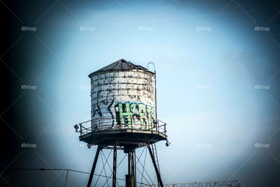 Water tower. Graffiti 