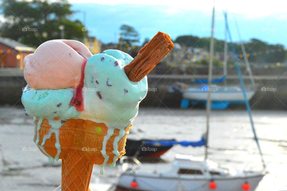 Hand holding ice cream