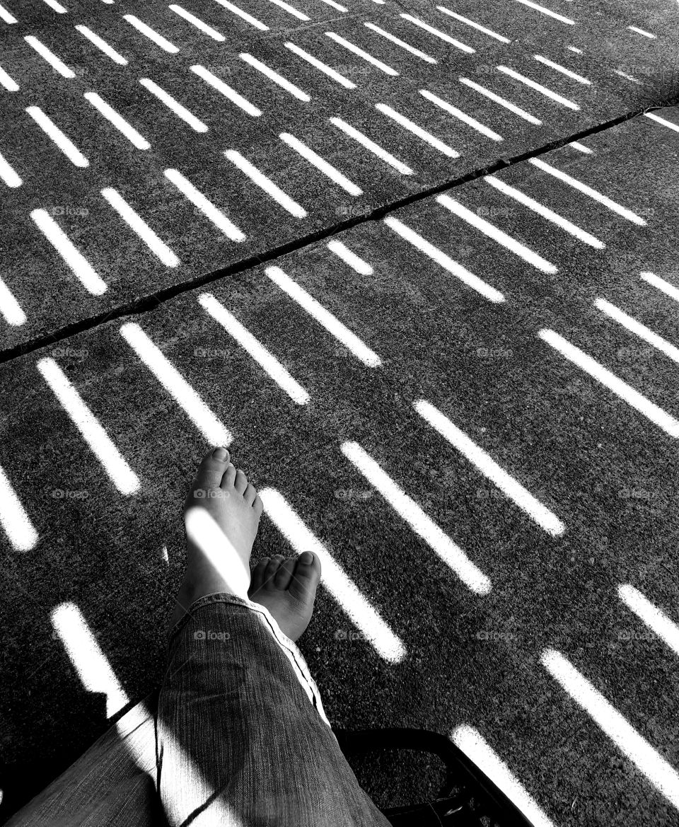 Light Slipping through the deck above.