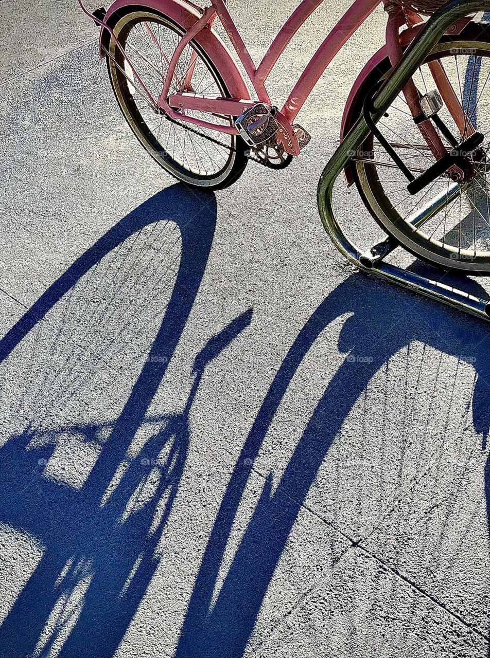 Pink Bicycle Shadow