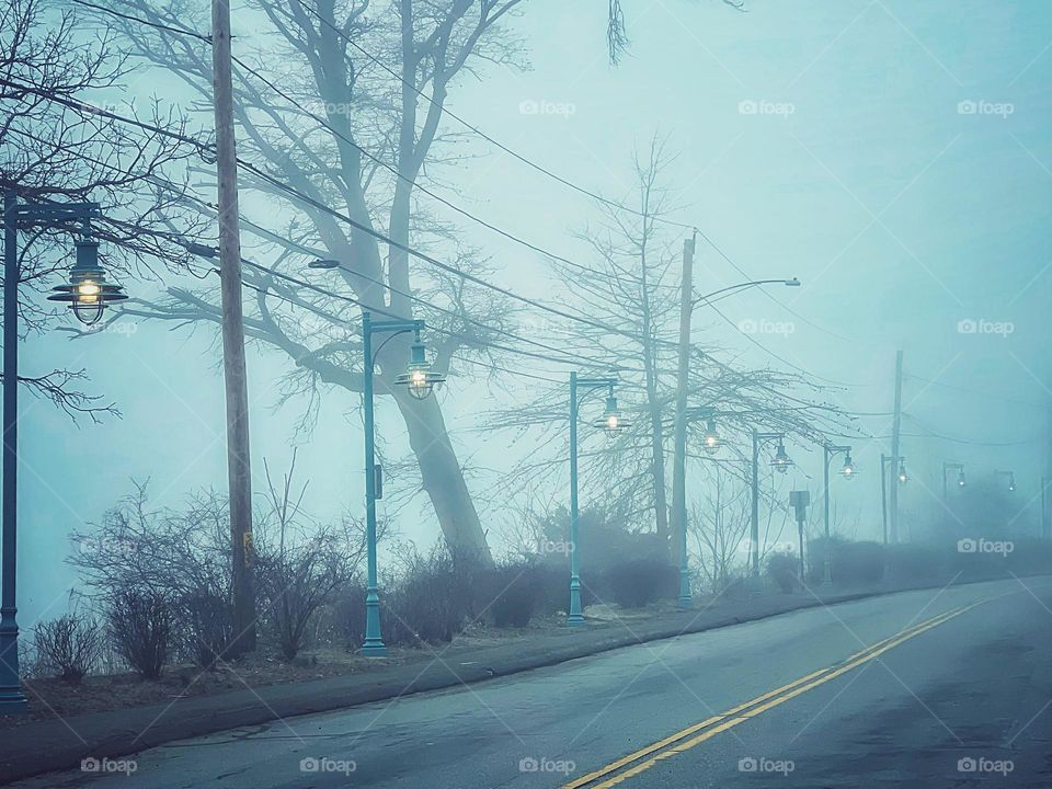 Foggy morning on the seawall