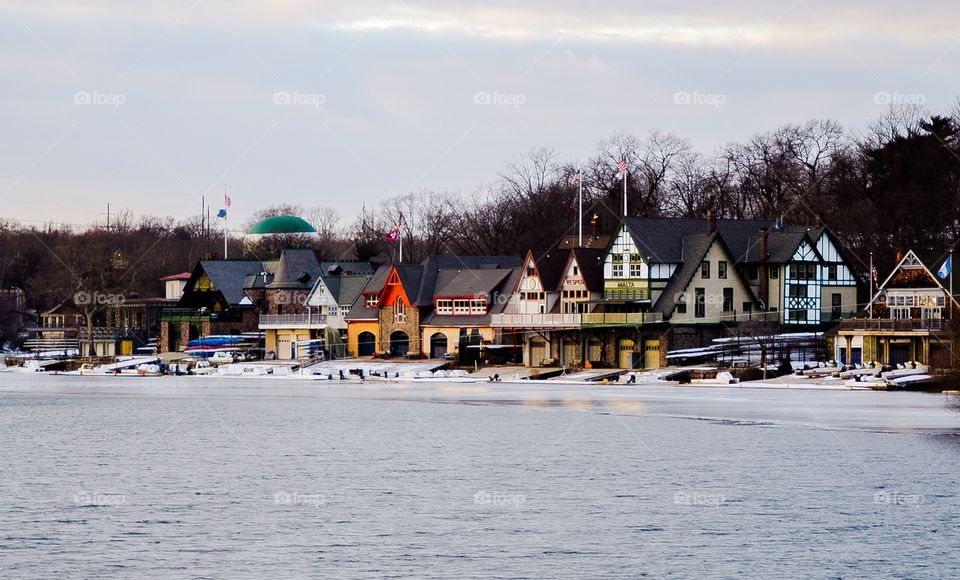 Boathouse Row in Winter