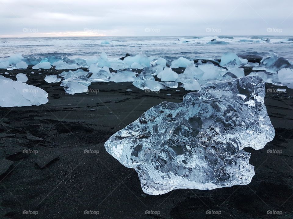 ice on the diamond beach, iceland