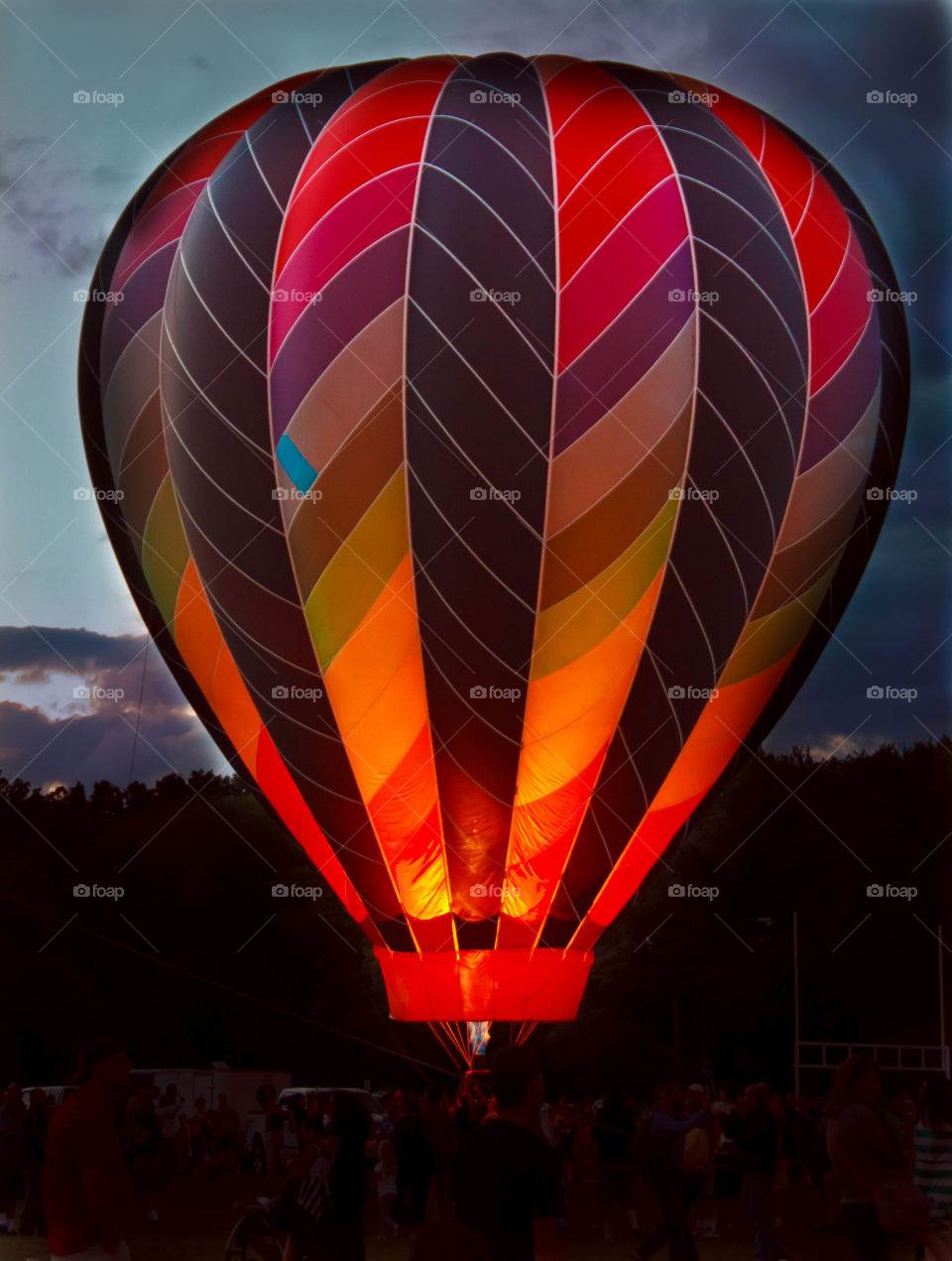 hot air balloon  at night
