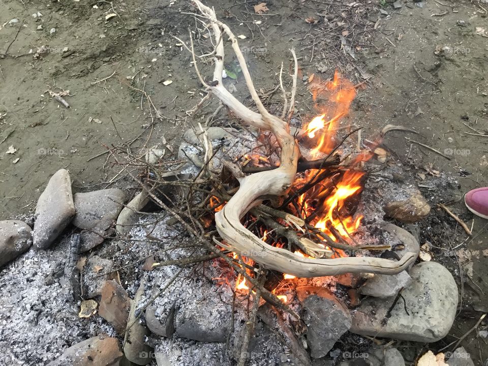 Fire making during winter 